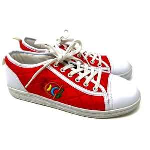 COOGI Sneakers Red Quilted Multicolor Logo Style CW1232 Womens Size 7.5 EUC